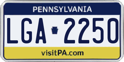 PA license plate LGA2250