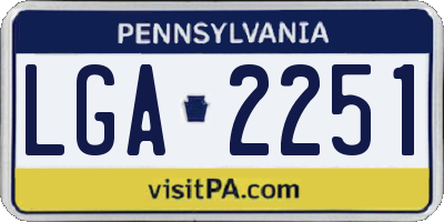 PA license plate LGA2251