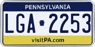 PA license plate LGA2253