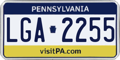 PA license plate LGA2255