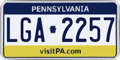 PA license plate LGA2257
