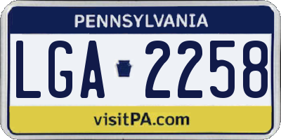 PA license plate LGA2258