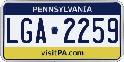 PA license plate LGA2259
