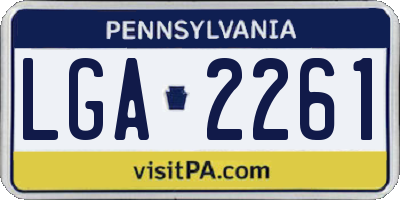 PA license plate LGA2261