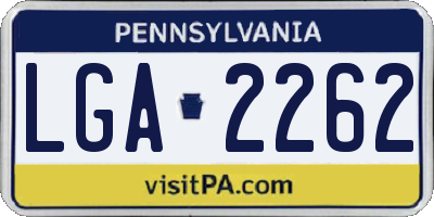 PA license plate LGA2262