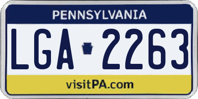 PA license plate LGA2263