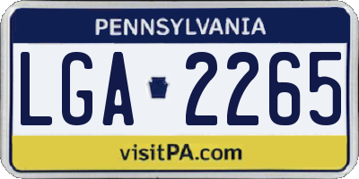 PA license plate LGA2265