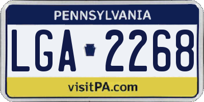 PA license plate LGA2268
