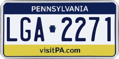PA license plate LGA2271