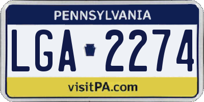 PA license plate LGA2274