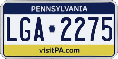 PA license plate LGA2275