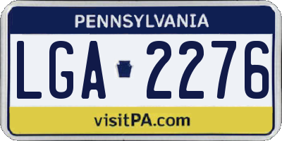 PA license plate LGA2276