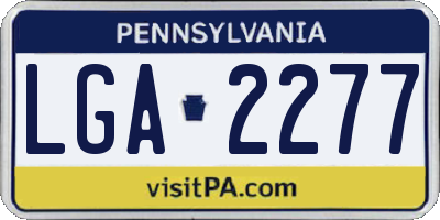 PA license plate LGA2277