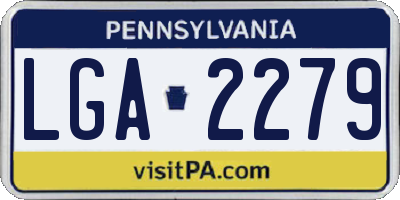 PA license plate LGA2279