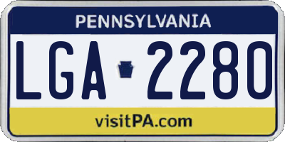 PA license plate LGA2280