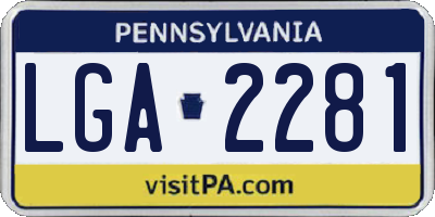 PA license plate LGA2281