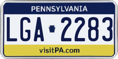 PA license plate LGA2283