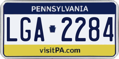 PA license plate LGA2284