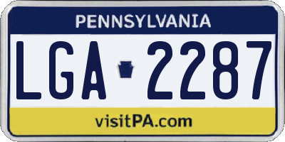 PA license plate LGA2287