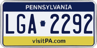 PA license plate LGA2292
