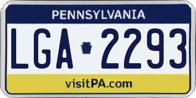 PA license plate LGA2293
