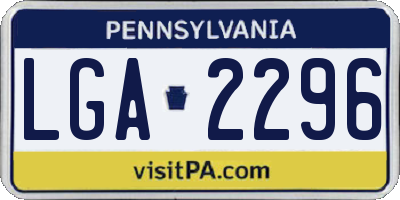 PA license plate LGA2296