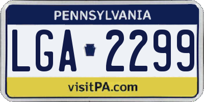 PA license plate LGA2299