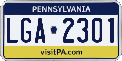 PA license plate LGA2301