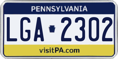 PA license plate LGA2302