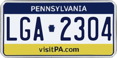 PA license plate LGA2304