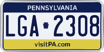 PA license plate LGA2308