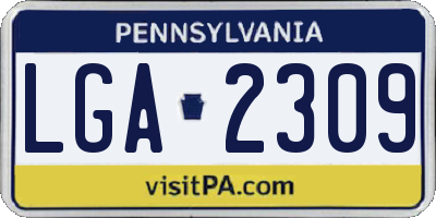 PA license plate LGA2309