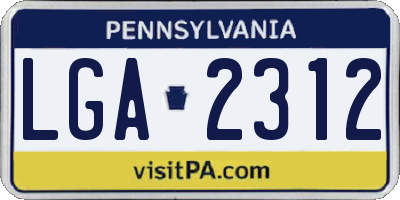 PA license plate LGA2312