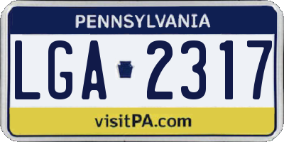 PA license plate LGA2317