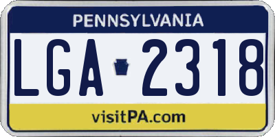PA license plate LGA2318
