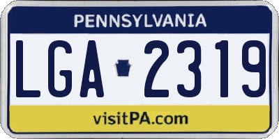 PA license plate LGA2319