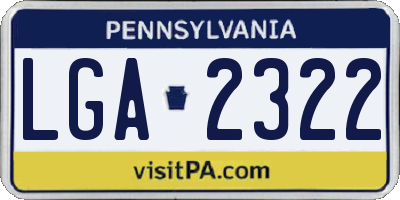 PA license plate LGA2322