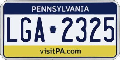 PA license plate LGA2325