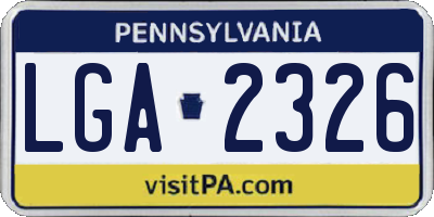 PA license plate LGA2326