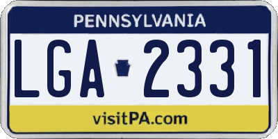 PA license plate LGA2331