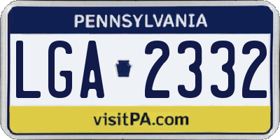 PA license plate LGA2332