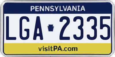 PA license plate LGA2335