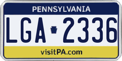 PA license plate LGA2336