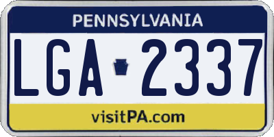 PA license plate LGA2337