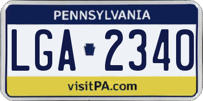 PA license plate LGA2340