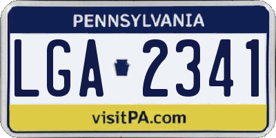 PA license plate LGA2341