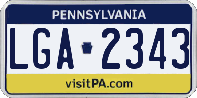 PA license plate LGA2343