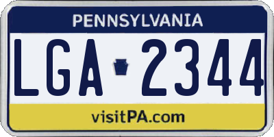 PA license plate LGA2344