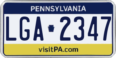 PA license plate LGA2347
