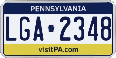 PA license plate LGA2348